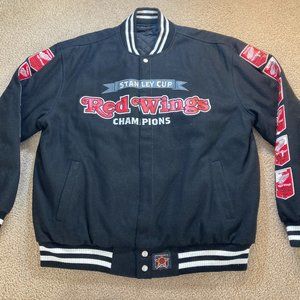 Vintage NHL Detroit Redwings Wool JH Design Reversible Varsity Jacket Mens XL